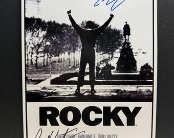 ROCKY Movie Poster Signed by Sylvester Stallone and Carl Weathers - COA Authenticated - Secure Packaging - Free Shipping
