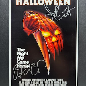 HALLOWEEN Movie Poster Signed by Jamie Lee Curtis and John Carpenter - COA Authenticated - Secure Packaging - Free Shipping