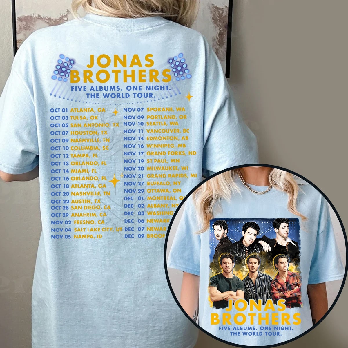 Jonas Brothers Double Sided Sweatshirt Jonas Brothers Tour - Etsy Canada