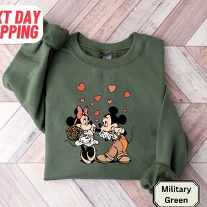 Disney Mickey Minnie Love Sweatshirt, Mickey and Minnie Valentines Tee, Disneyland Love Shirt, Mickey Minnie Shirt, Kiss Love Shirt,