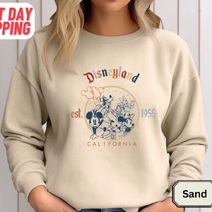 Retro Mickey And Friends Disneyland Est 1955 Sweatshirt,Vintage Disneyland Crewneck Sweatshirt,Disneyland Shirt,Family Vacation Sweatshirt