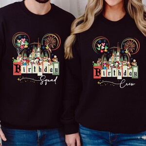 Disney Birthday Squad Sweatshirt,Disney Birthday Crew Holiday Shirt,Birthday Party ,Mickey Minnie Birthday Shirt,Disney Birthday Family