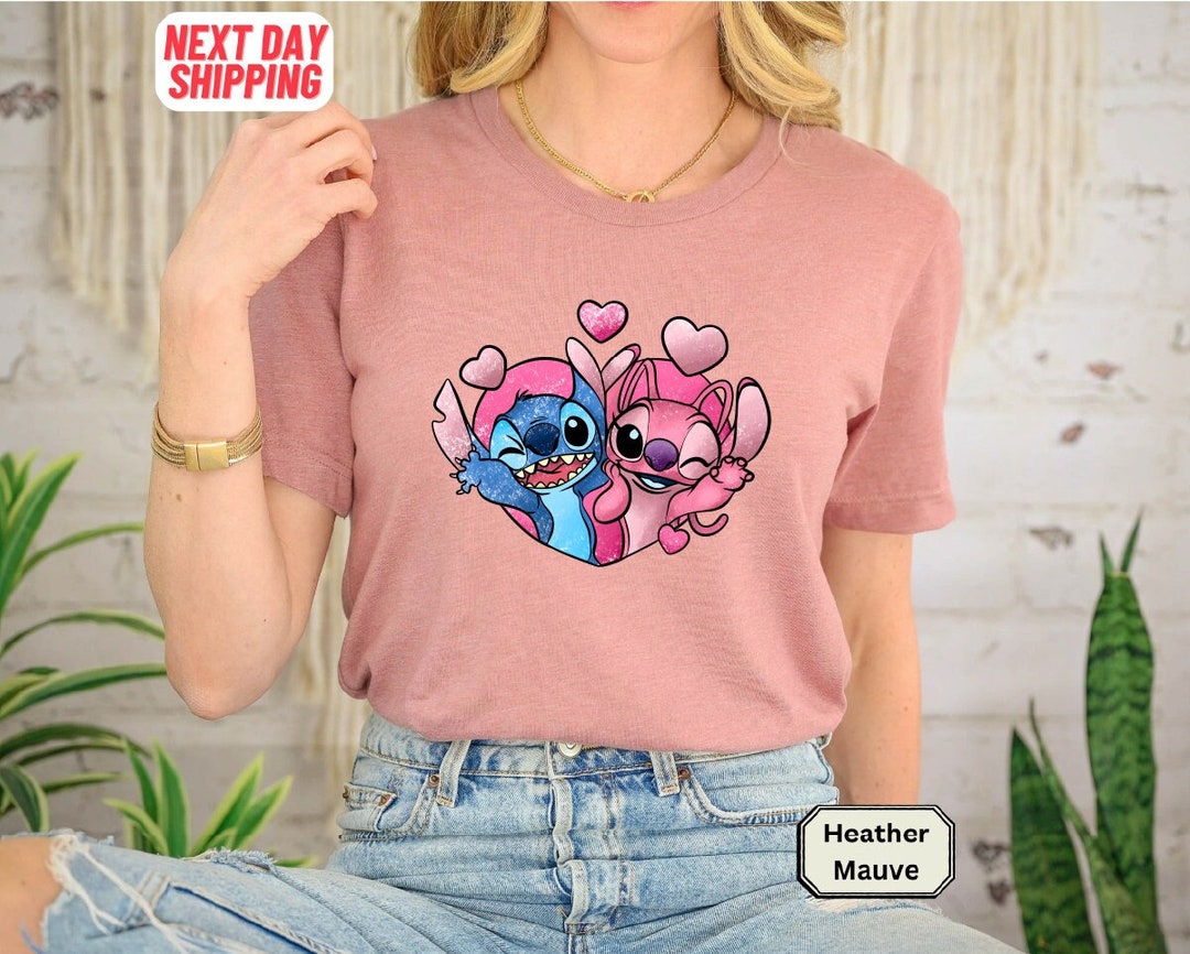 Stitch And Angel Shirt Disney Couple Shirt Valentine S Day Shirt Stitch And Angel Shirt Disney Couple Shirt Valentine S Day Shirt