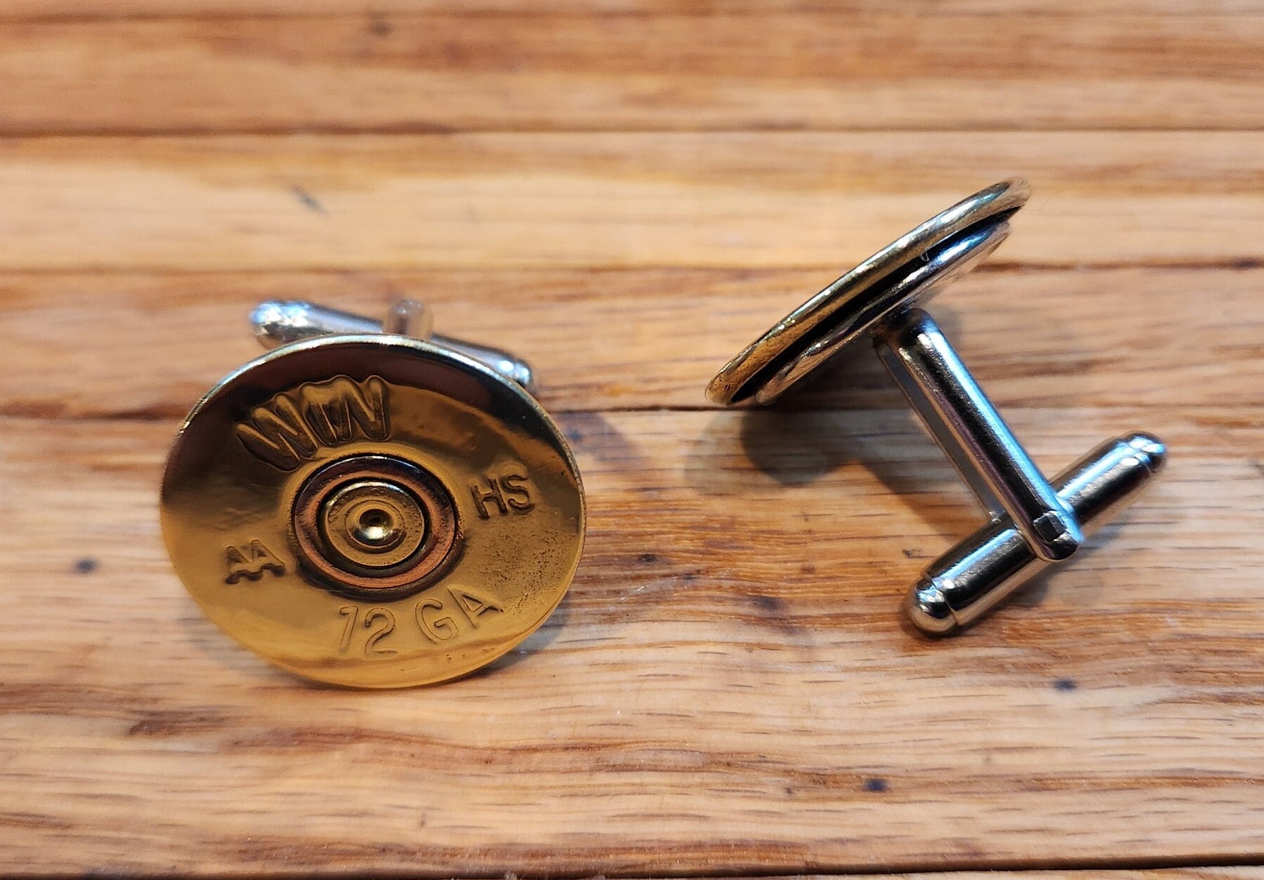 12 Gauge cuff links  Made from a real 12 gauge shotgun shell