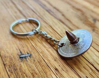 Quarter bullet keychain