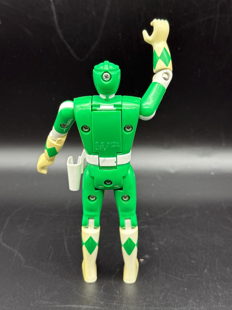 Vintage Mighty Morphin Power Rangers Action Figures (Green, Red, Black) – Bandai MMPR Toys image 3