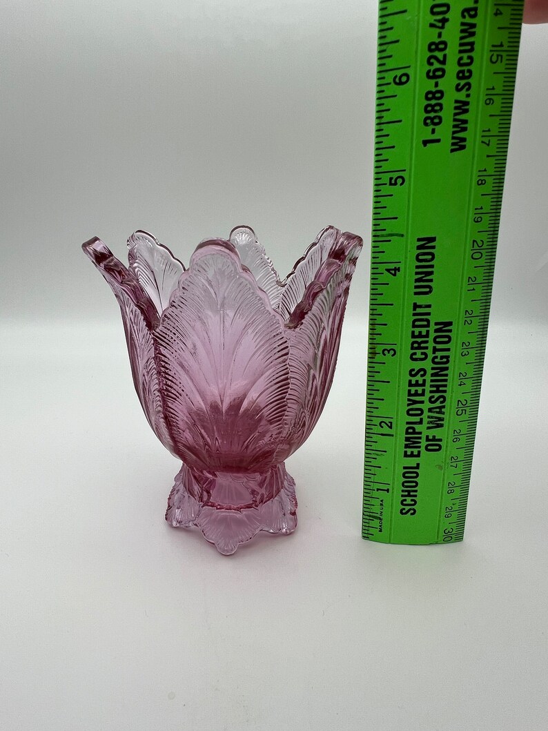 Lovely Vintage Fenton Pink Glass Candle Holder, Pink Glass Votive, 4 1/