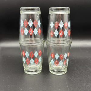 Vintage 1950&#39;s &quot;Tipsy Tower&quot; Mid-Century Shot Glasses - Set of 4 Retro Barware