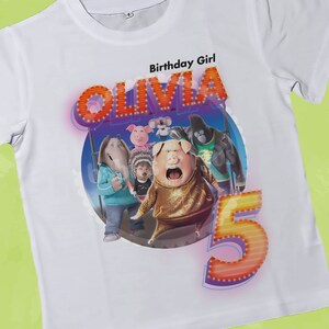 Custom Sing Birthday Kids Shirt, Sing Tshirt, Birthday Party Shirt, Sing 2 Characters Shirt.