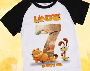 Custom Garfield, Birthday Shirt, Birthday Gift, Custom Matching Garfield shirts, Personalized Garfield.