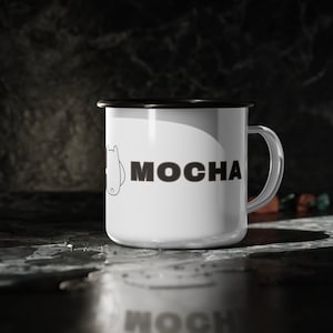 Milk and Mocha Enamel Camp Cup, Bears coffee cup, milk and mocha bears cup