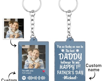 Personalized Father's Day Keychain: Custom Color & Engraved Keychain for Dad