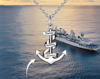 Personalized Lettering Anchor Necklace