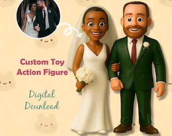 Custom Couple Minifigures - Personalized 3D Printed Figures from Your Photos - Unique Wedding & Anniversary Gift