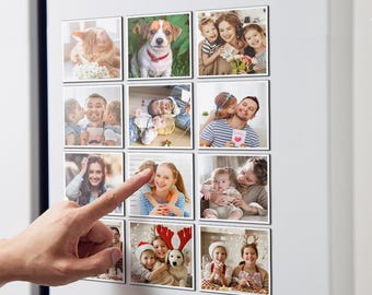 Custom Photo Card Paper Fridge Magnets - Set of 12, Personalized Picture Magnets for Home Décor & Gifts