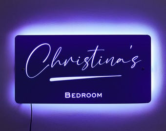 Personalized LED Acrylic Name Mirror: Custom Bedroom Decor