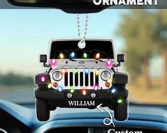 Personalized Car Ornament with Name - Custom Acrylic Christmas Ornament Gift