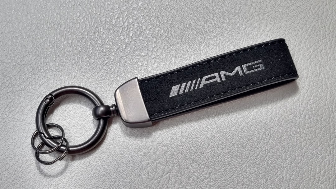 Mercedes Amg Keychain Leather Alkantara Logo Keyring Lanyard Car