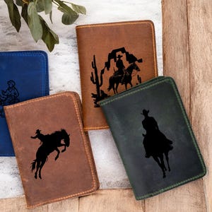 Funda para pasaporte occidental, funda para pasaporte de cuero personalizada, funda para pasaporte con monograma, billetera de cuero para pasaporte, billetera de viaje personalizada