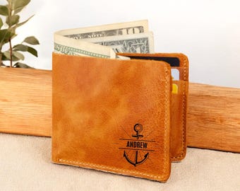 Nobelook Personalized Bifold Wallet For Men - Engraved With Picture/Name, RFID, Brown - View #2