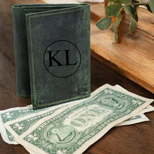 Personalized Leather Wallet, Custom Engraved Wallet, Personalized Trifold Wallet, Anniversary Gift For Him, Handmade Leather Wallet Gift