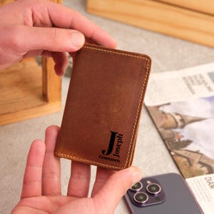 Minimalist Leather Wallet, Personalized Leather Wallet, Slim Leather Wallet, Custom Credit Card Wallet, Men Leather Card Organizer