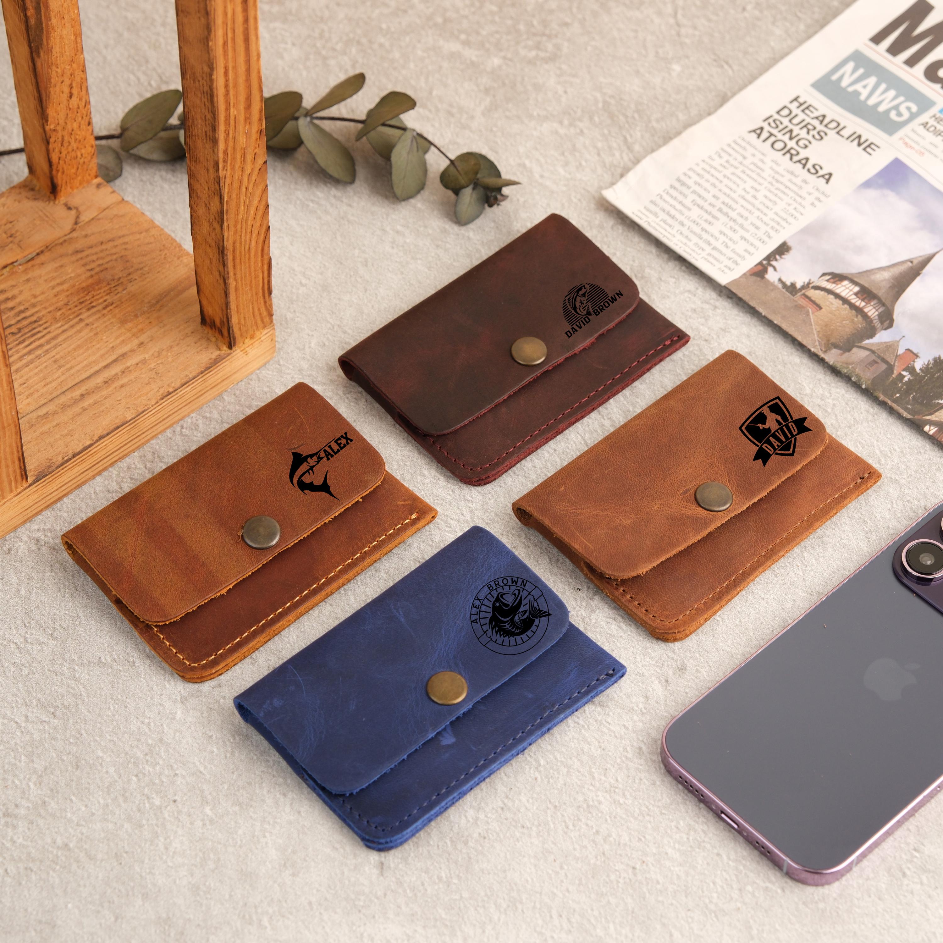 Fisher Dad  Card Holder, Hunting Gift Wallet, Father's Day Gift Wallet, Personalized Leather Wallet, Fisherman Gift, Fishers of Men Wallet