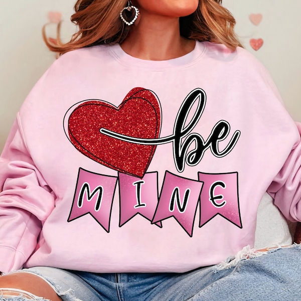 Be mine valentine png, Heart Sequins Glitter Png, valentine's day png, sparkly Png, valentine glitter png Faux Embroidery Sublimation Design