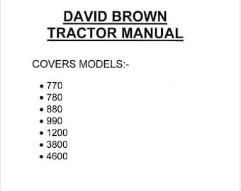 David Brown 770 780 880 990 1200 3800 4600 Workshop Repair Manual