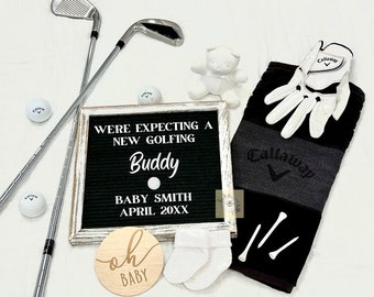 Digital Pregnancy Announcement | We're Expecting a New Golfing Buddy | Printable | Social Media | Facebook | Instagram | Neutral