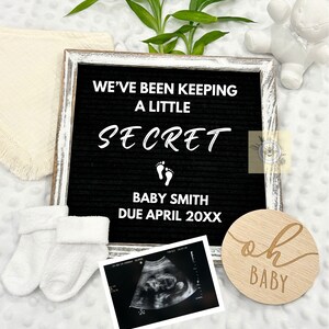 Digital Pregnancy Announcement | We&#39;ve Been Keeping a Little Secret | Printable | Social Media | Facebook | Instagram | Neutral
