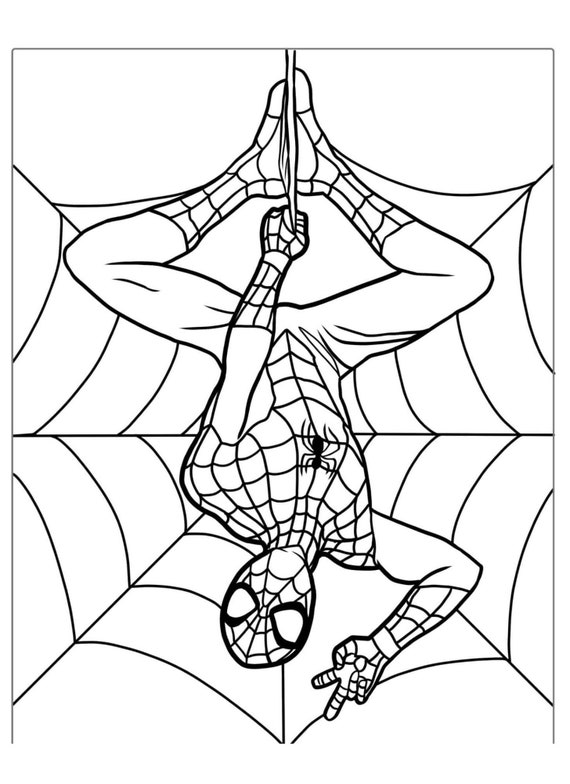 Spiderman Coloring Book  Instant Download PDF Coloring Pag - Inspire Uplift