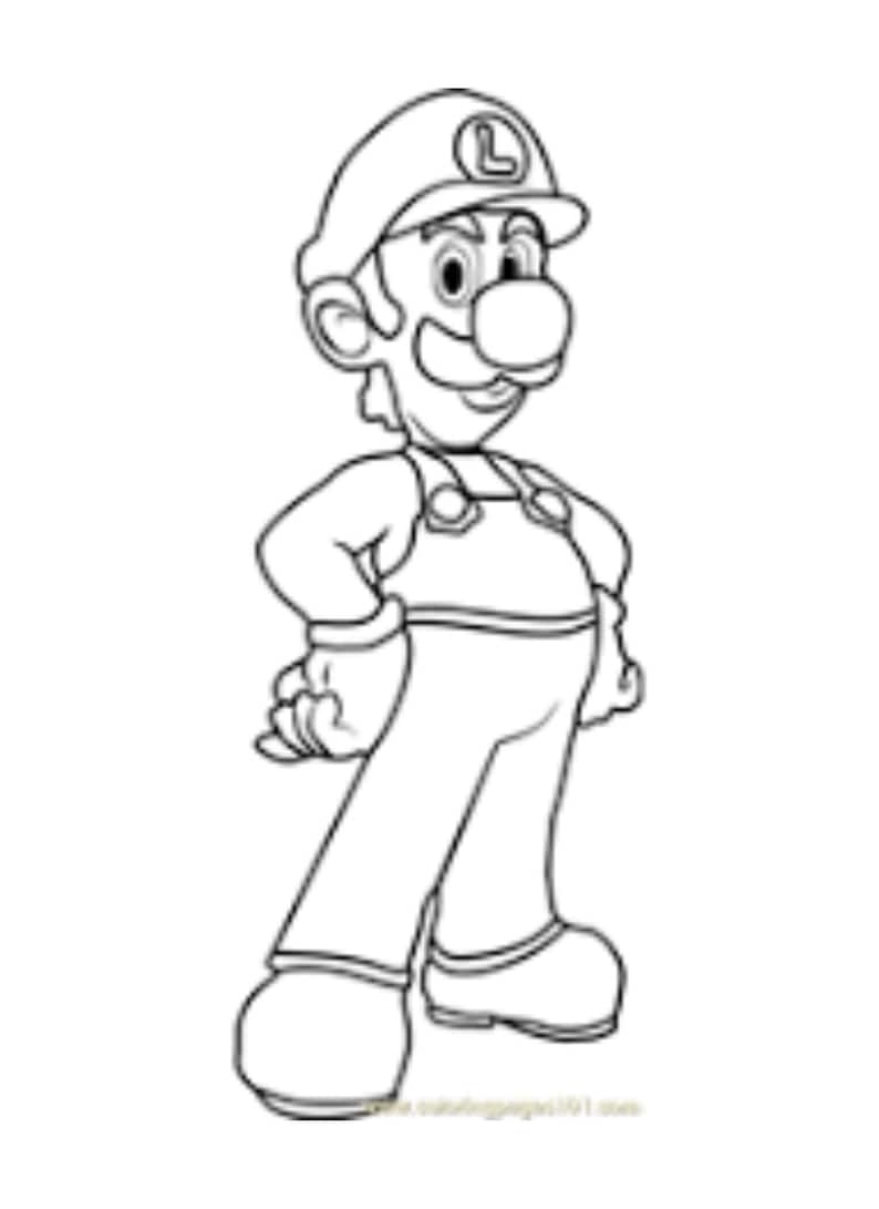 Luigi Digital Download Ausmalbild Super Mario Bros. - Etsy.de