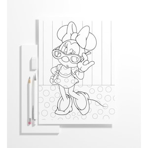 5 Minnie Mouse Inspired Coloring Pages for Kids | Printable Digital Download | Fun & Cute Fan Art for Girls