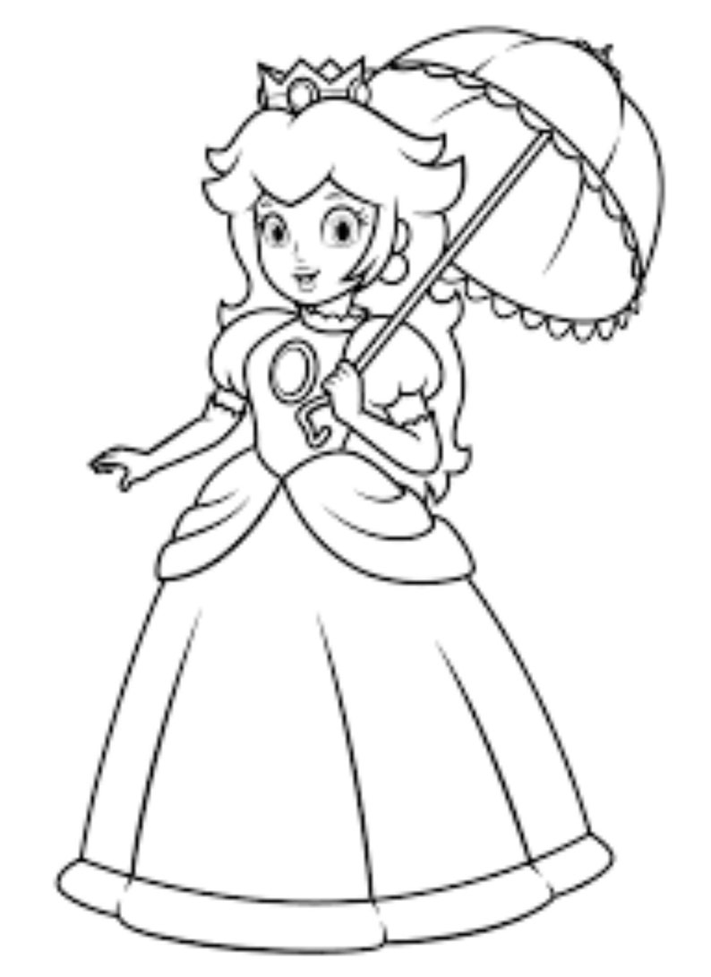 Princess Peach Digital Download Coloring Page Super Mario Bros - Etsy