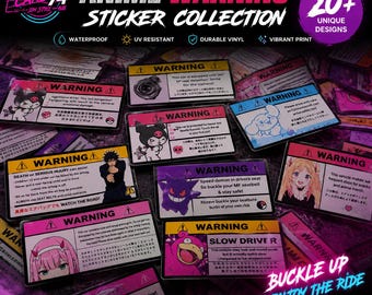 Japanese Anime Warning Sticker | JDM Interior Car Sticker | Waterproof Vinyl Decal | Window Sticker | Car Enthusiast Gift