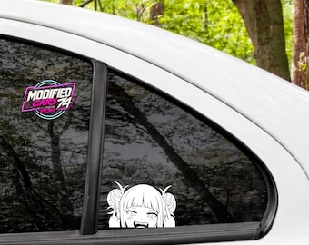 Sticker anime meisje Peeker | JDM autoruitsticker | Anime gluren vinyl sticker | Grappige Waifu-autosticker