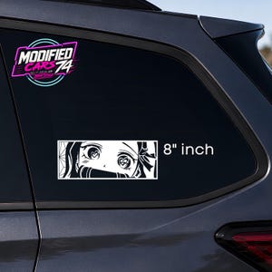 Adesivo ragazza anime / Adesivo in vinile per finestrino da 8 pollici / Adesivo per auto JDM stile manga / Adesivo impermeabile / Stile giapponese
