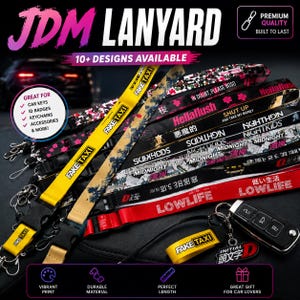 Llavero con cordón estilo JDM para coche / Cordón de carreras estilo anime / Soporte para llaves de coche de drift / Accesorios para carreras callejeras / Regalo para amantes de los coches