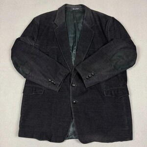 Vintage 70s 80s Corduroy Western Blazer Coat Mens 52L Black Suede Elbow Patches CCC Western Wear Ranch Cowboy Jacket Big Tall