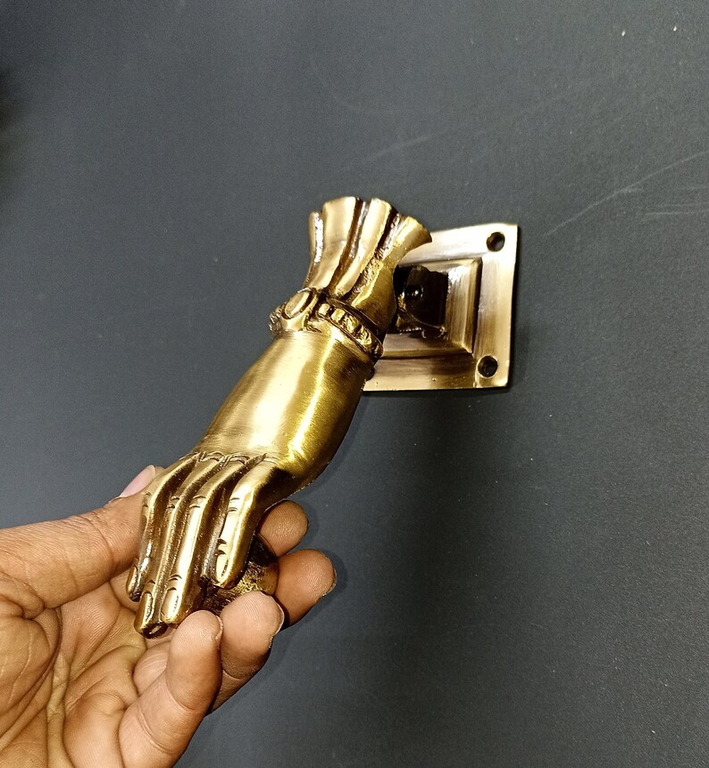 Wrist Watch Design Hand Door Bell Lacquered Brass Lady Hand Shape Door