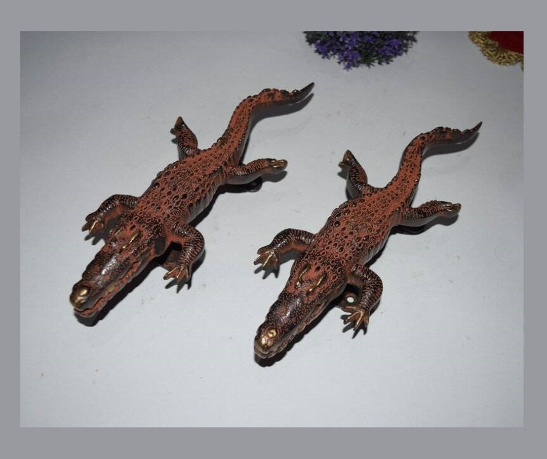 10 Inches Alligator Main Door Handle Pair Brass Big Lizard Design ...