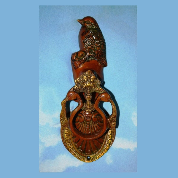 Brass Northern Flicker Victorian Theme Front Knocker | Brass Sparrow Design Door Hardware Decoration