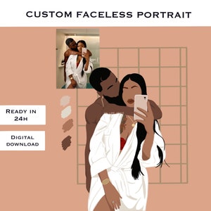 Digital Custom Faceless Portrait, Faceless Portrait, Custom Portrait, Faceless Digital Portrait, Couple Digital Faceless Illustration, ASAP