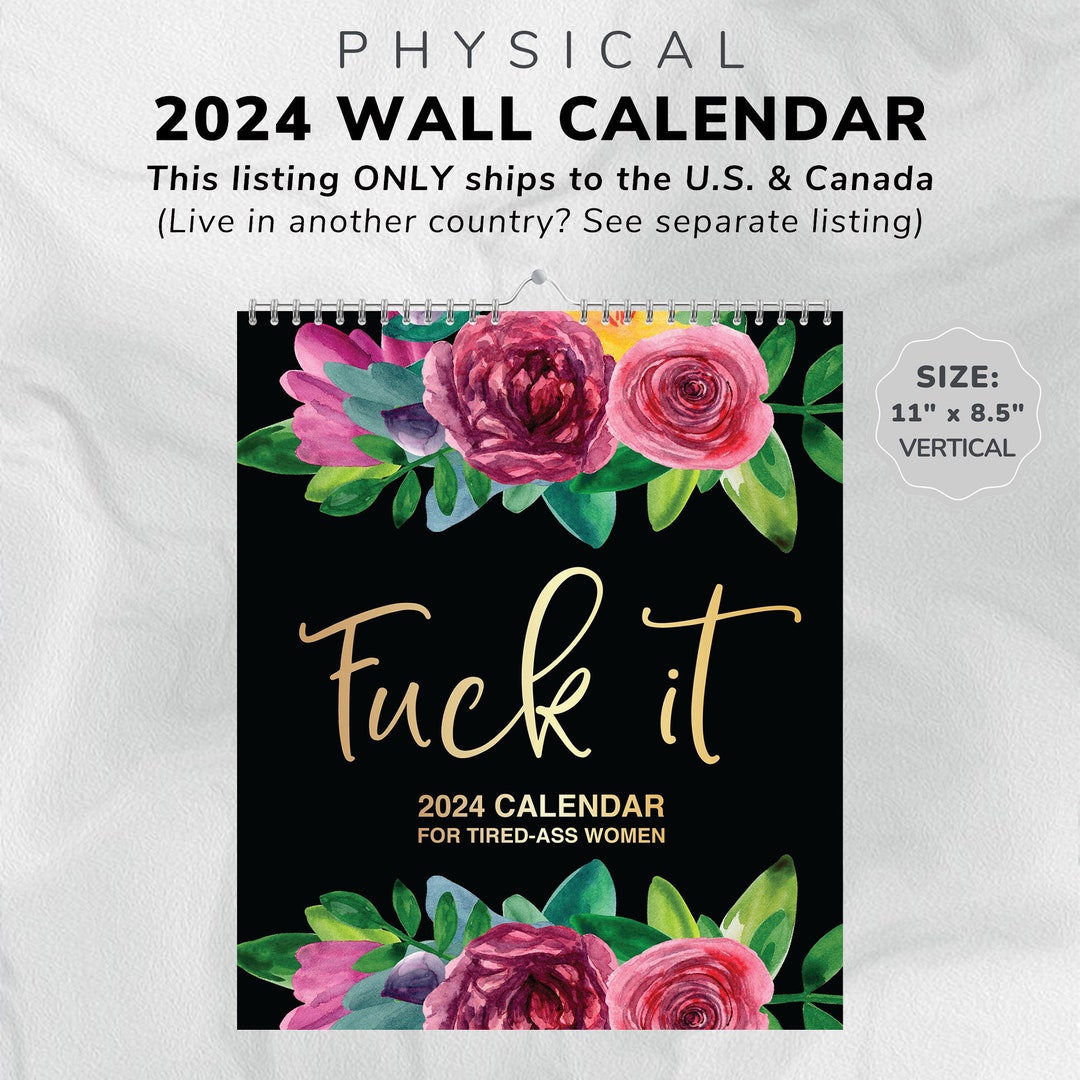2024 Wall Calendar Funny Calendar 2024 Swearing Calendar Etsy Australia