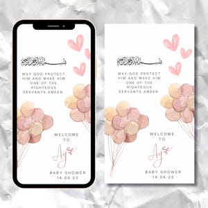 Muslim Baby Announcement Digital for girl Child, Muslim Newborn Card Canva, Islamic Baby  Template, Islamic Baby Gifts for girl Child