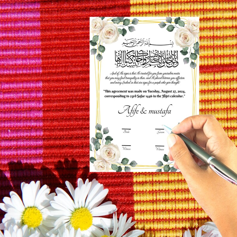 Wedding Contract Template,editable Canva Wedding Certificate,modern