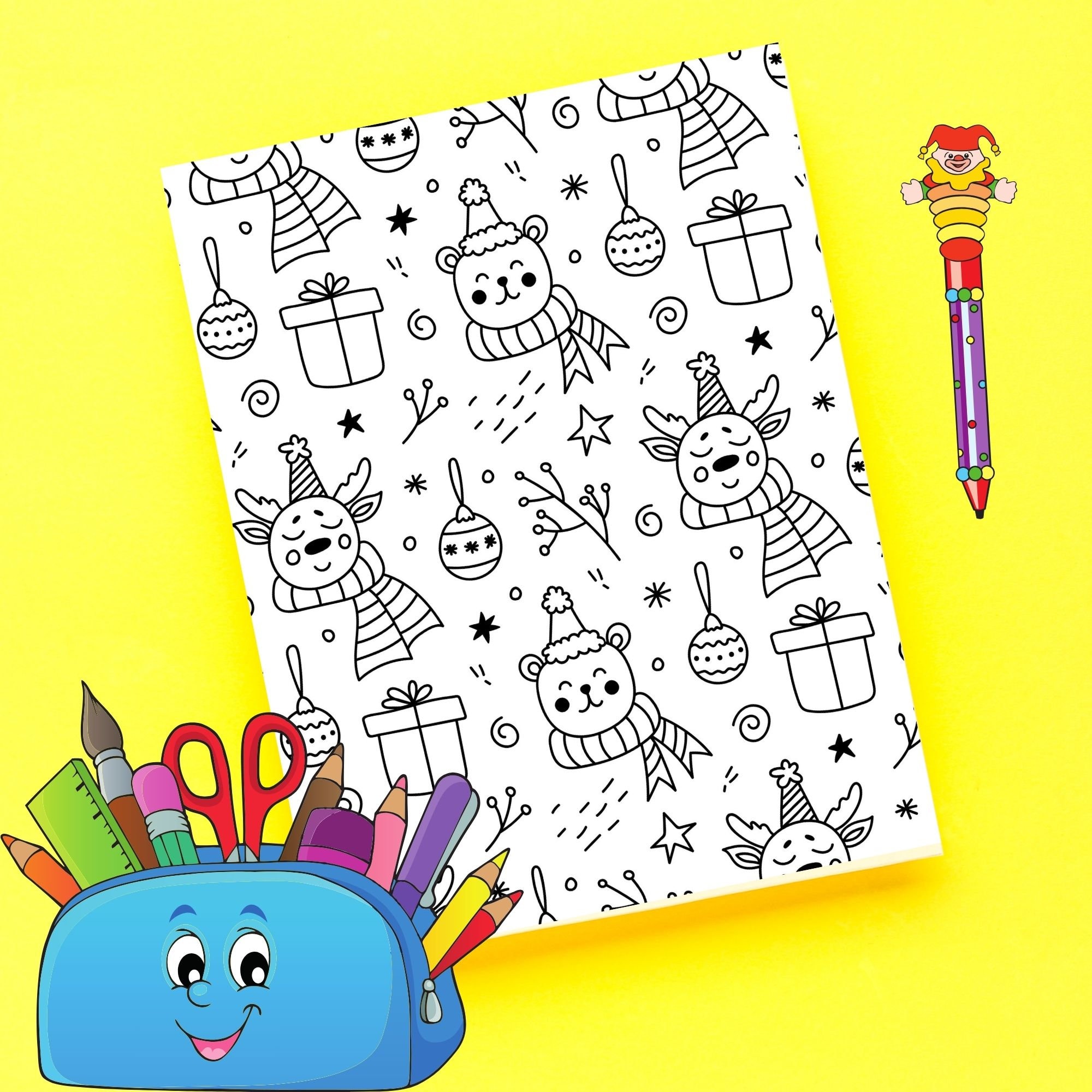 Christmas Printable Coloring Pages Children Coloring Pages - Etsy