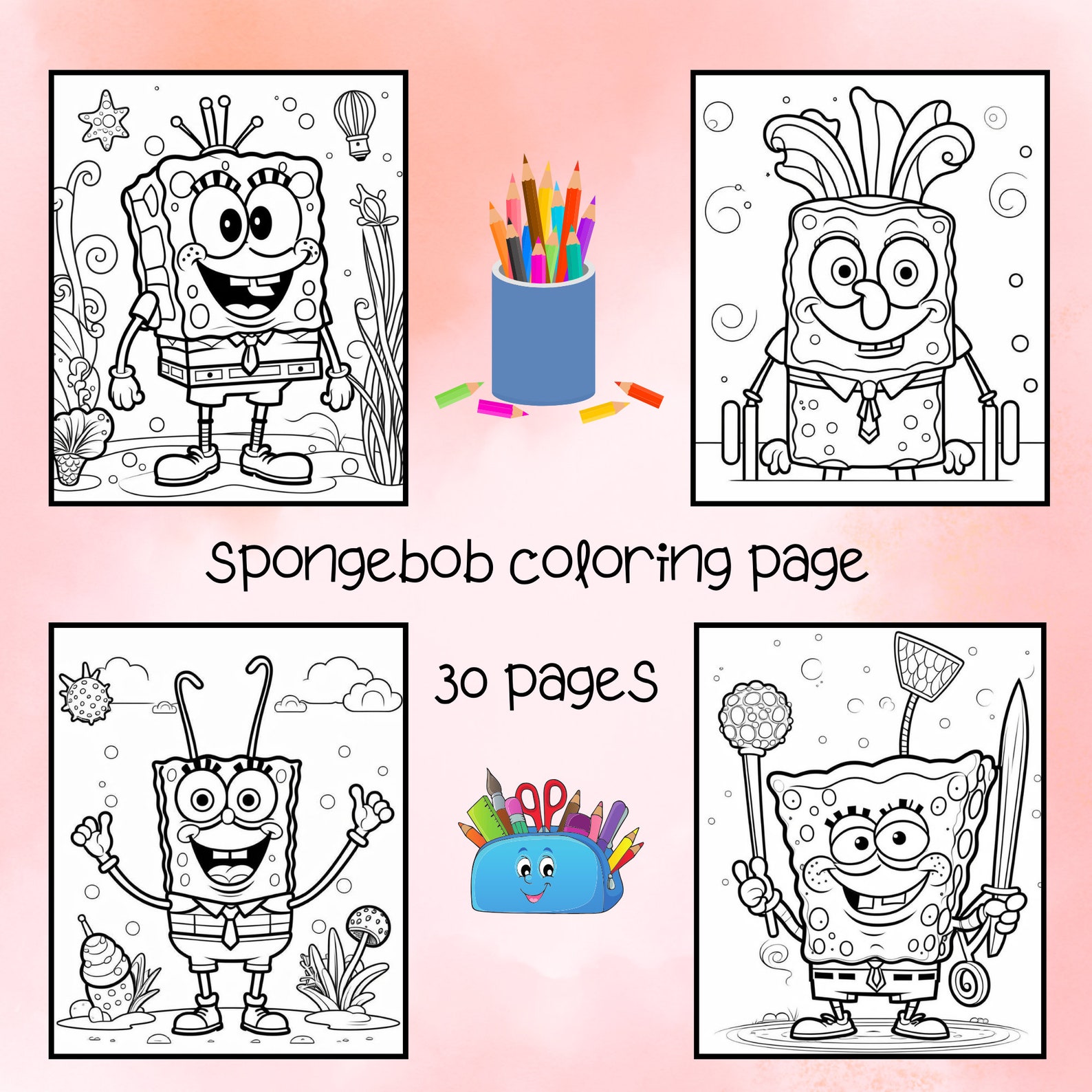 Spongebob Coloring Pages, Spongebob PDF, Printables, Spongebob Coloring ...