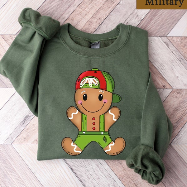 Gingerbread Christmas Sweatshirt, Toddler Christmas Shirt, Holiday Sweater Women, Christmas Crewneck Sweatshirt, Christmas Cookies Shirt
